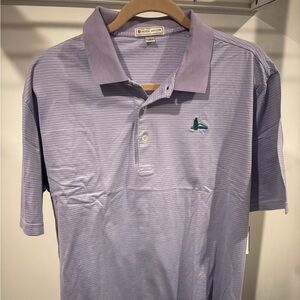 Peter Millar Men's Lavender and Blue Striped Polo